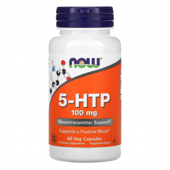 Аминокислота NOW FOODS 5-HTP, 100 мг, 60 капсул Аминокислота NOW FOODS 5-HTP, 100 мг, 60 капсул