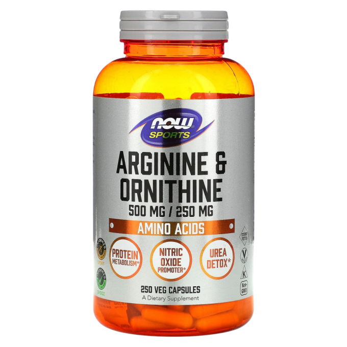 Аминокислота NOW FOODS ARGININE/ORNITHINE 250 вегкапсул NS33430