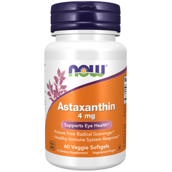 Антиоксиданты NOW FOODS ASTAXANTHIN 4 мг, 90 капсул NS4919