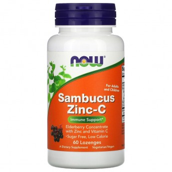 Бузина Цинк и Витамин С NOW FOODS Sambucus Zinc-C 60 жевательных таблеток Бузина Цинк и Витамин С NOW FOODS Sambucus Zinc-C 60 жевательных таблеток