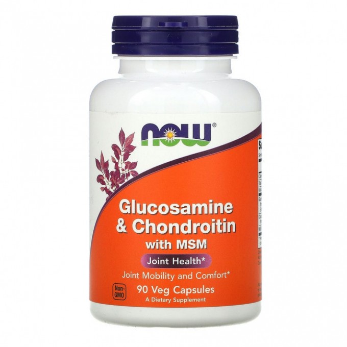 Глюкозамин и Хондроитин NOW GLUCOSAMINE & CHONDROITIN WITH MSM- 90 капсул NS3170