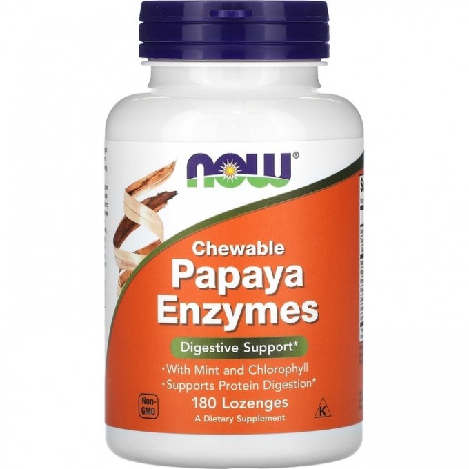 Папайя NOW FOODS PAPAYA ENZYMES, 180 таблеток NS31106