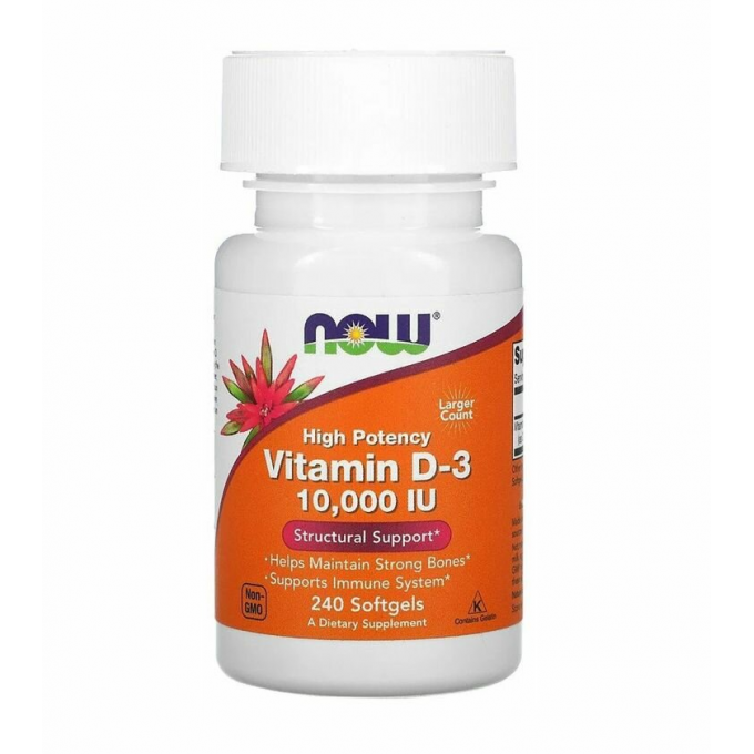 Витамин D3 NOW FOODS VITAMIN D-3, 10 000 МЕ, 240 капсул NS27935