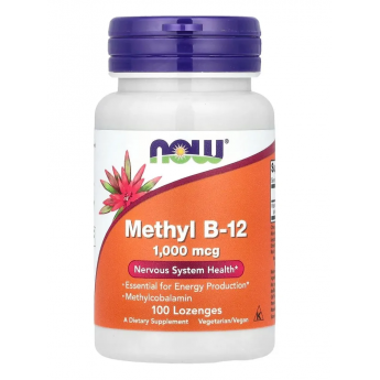 Витамин NOW FOODS METHYL VITAMIN B-12 (METHYLCOBALAMIN) 1,000 mcg, 100 пастилок Витамин NOW FOODS METHYL VITAMIN B-12 (METHYLCOBALAMIN) 1,000 mcg, 100 пастилок