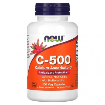 Витамин NOW FOODS С-500 CALCIUM ASCORBATE-C 100 капсул Витамин NOW FOODS С-500 CALCIUM ASCORBATE-C 100 капсул